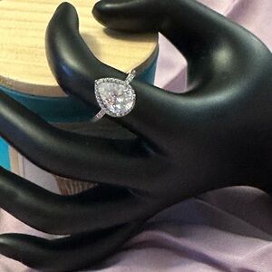 Pandora Pear-Cut Halo Ring 925 silver , size 7